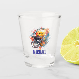 Copo De Shot Capacete de Futebol Motivacional Inspirador Nome