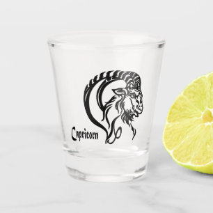 Copo De Shot Capricórnio do Mar Caprino Vidro Zodíaco