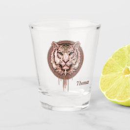 Copo De Shot Captivação e representação artística de um tigre