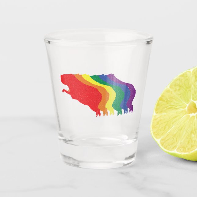 Copo De Shot Capybaras LGBTQ Rainbow Water Pig Transgender (Frente)