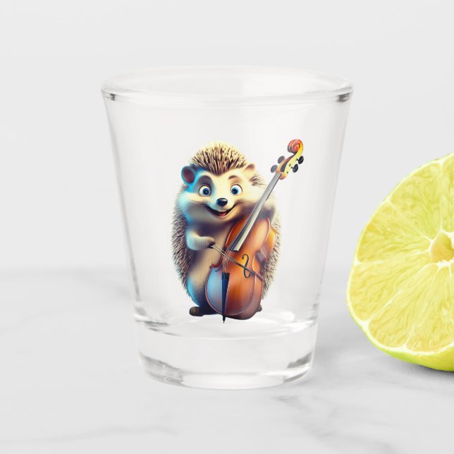 Copo De Shot Caricatura, Cartoon, Ilustração Um musical (Frente)