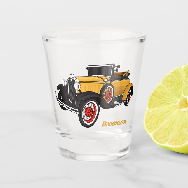Copo De Shot Carro amarelo clássico 1931 (Frente)