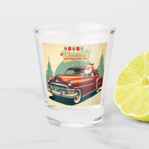 Copo De Shot Carro vermelho antigo & Papai Noel