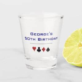 Copo De Shot Cartão de cassino azul vermelho preto para jogos,