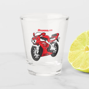 Copo De Shot Cartografia de motocicleta vermelha-branca