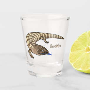 Copo De Shot Cartografia de répteis de lagarto azul