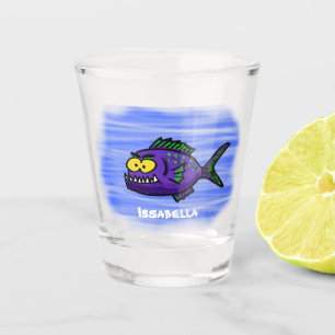 Copo De Shot Cartoon de peixe Piranha