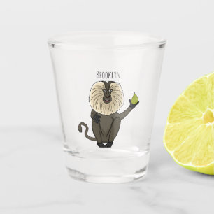 Copo De Shot Cartoon macaco macaco-cauda-leão engraçado