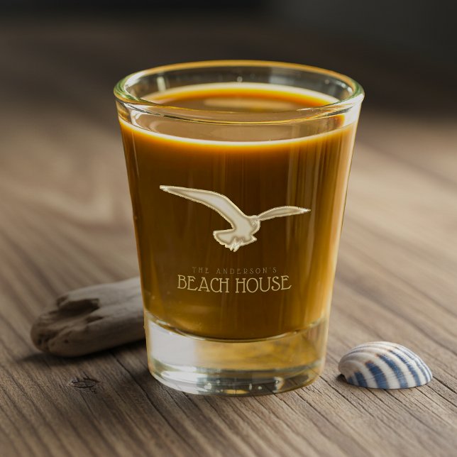 Copo De Shot Casa de Praia Seagull Dourado ID623 (Criador carregado)