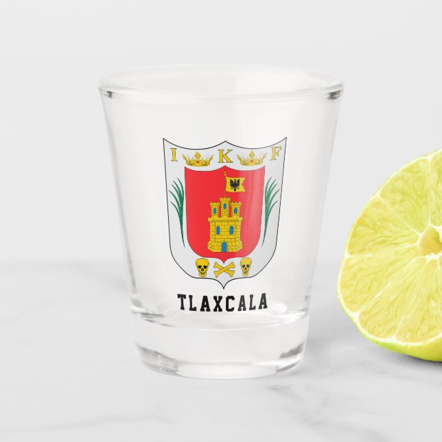 Copo De Shot Casaco de Armas de Tlaxcala, México (Frente)