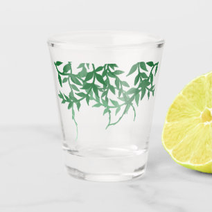 Copo De Shot Casamento de Folhas Botânicas Rusticas