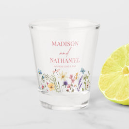 Copo De Shot Casamento de Jardins Florais de Flores Selvagens