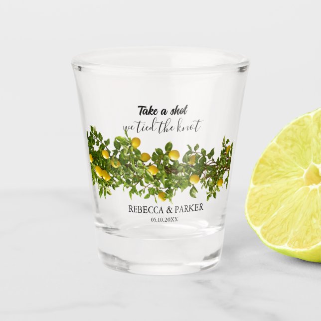 Copo De Shot Casamento de limões, tiro, nós amarramos o nó (Frente)