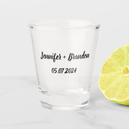 Copo De Shot Casamento de Nome Personalizado do Elegante Negro 
