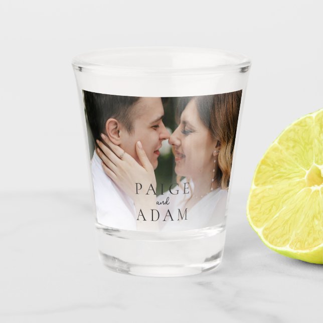 Copo De Shot Casamento Editorial de Foto Moderno (Frente)