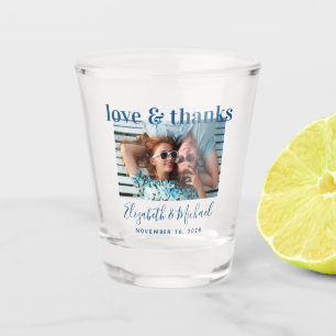 Copo De Shot Casamento Favor Obrigados Azuis Foto Personalizada