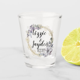 Copo De Shot Casamento Floral de Lavanda Elegante