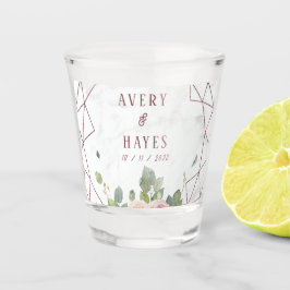 Copo De Shot Casamento Geométrico Dourado do Elegante Rosa