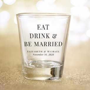 Copo De Shot Casamento Moderno Comer Beber Ser Casado
