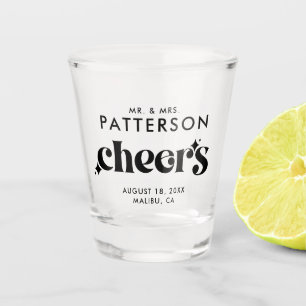 Copo De Shot Casamento Moderno Retro Cheers