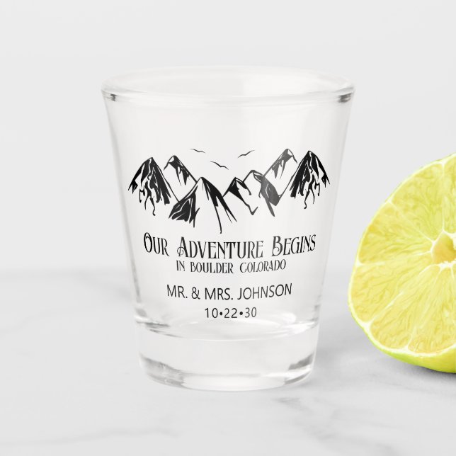 Copo De Shot Casamento na Montanha (Frente)