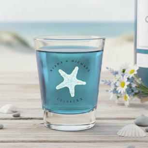 Copo De Shot Casamento na Praia Espuma do Mar Estrela do Mar ID