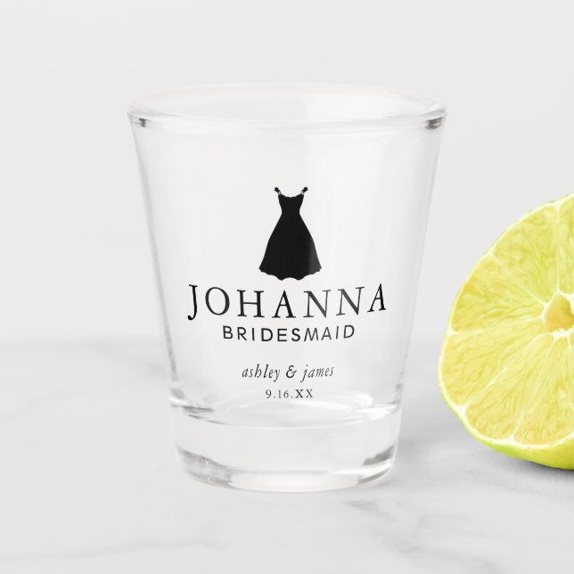 Copo De Shot Casamento Personalizado por Bridesmaid de Vestido  (Frente)