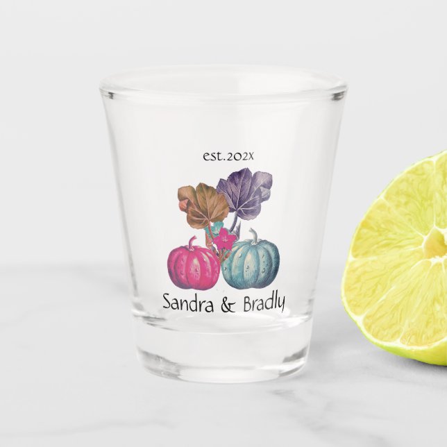 Copo De Shot Casamento Russo Fall Autumn Blue Bompkins (Frente)