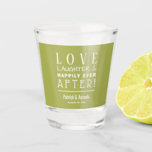 Copo De Shot Casamento Verde de Amor e Raios