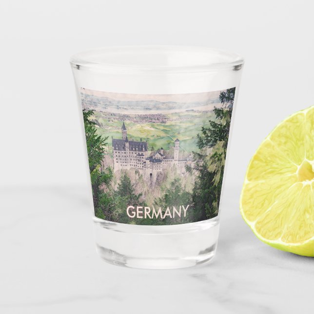 Copo De Shot Castelo de Retro Neuschwanstein na Alemanha (Frente)