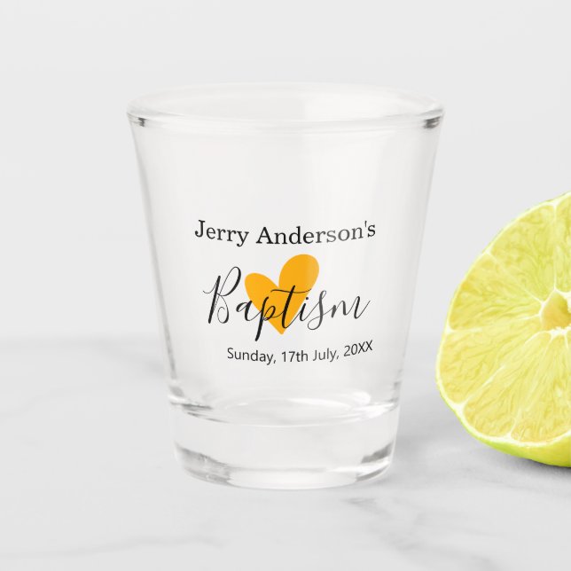 Copo De Shot Catholic baptism kids modern simple QR minimal (Frente)