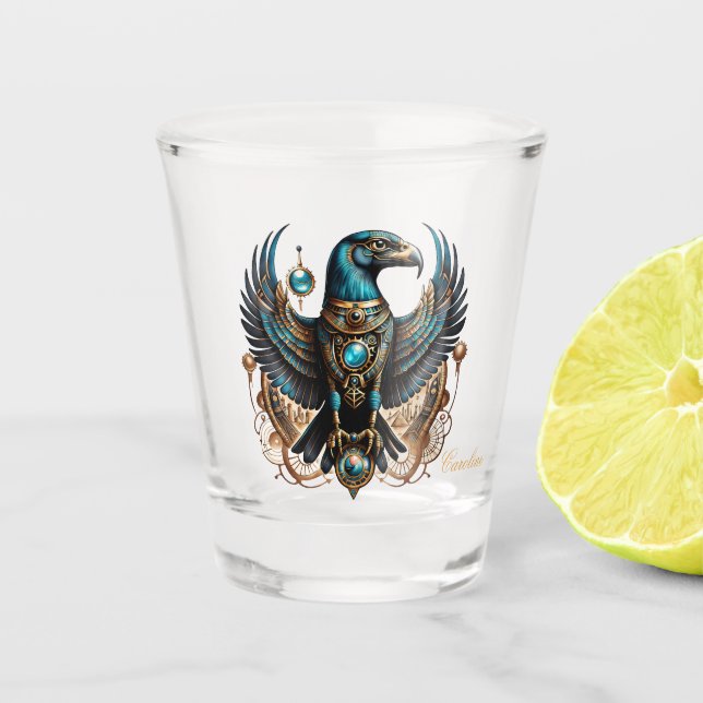 Copo De Shot Cavalgue o deus falcão. (Frente)