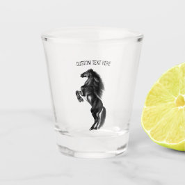 Copo de Shot Cavalo Preto com Texto Personalizado