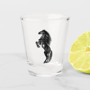 Copo de Shot Cavalo Selvagem Preto em Pé