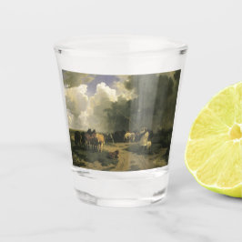 Copo De Shot Cavalos numa tempestade (equino)