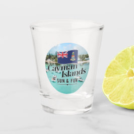 Copo De Shot "Cayman Islands Sun & Fun" Com Bandeira