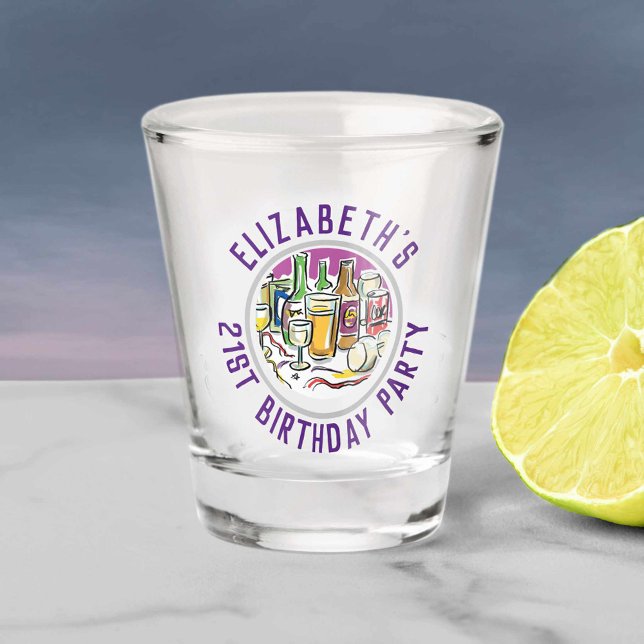 Copo De Shot Celebração da aniversário de 21 anos de idade (Criador carregado)