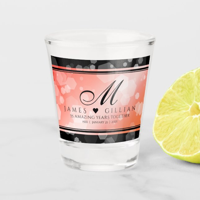 Copo De Shot Celebração do 35º aniversário do Casamento de Cora (Frente)