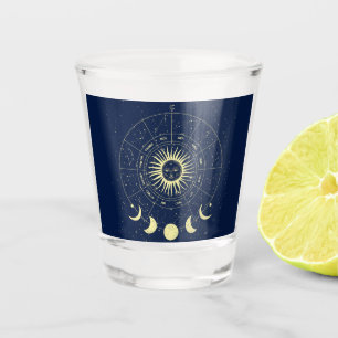 Copo De Shot Celestial Sun Moon Fases Zodiac