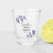 Chá de Bebê com Flores de Lavanda em Aquarela Roxa