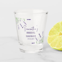 Copo De Shot Chá de Bebê em Aquarela Roxa com Flores de Lavanda