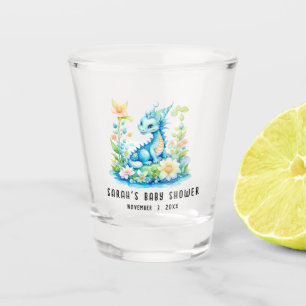 Copo De Shot Chá de fraldas de Dragão Verde Turquesa Azul
