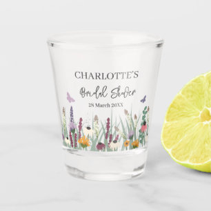 Copo De Shot Chá de Noiva com Flores Silvestres e Borboletas