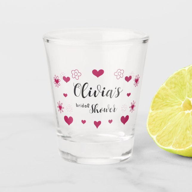 Copo De Shot Chá de Noiva de Folhas Multicoloridas (Frente)