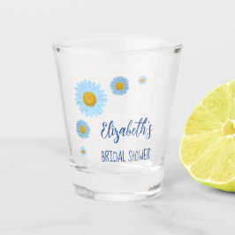Copo De Shot Chá de Noiva Floral Blue Daisies