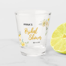 Copo De Shot Chá de Noiva Floral de Limão Elegante