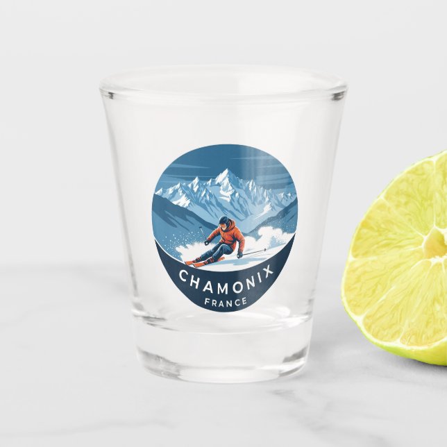 Copo De Shot Chamonix Mont Blanc France Skier Skiing (Frente)