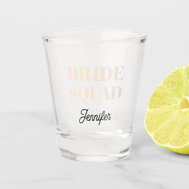 Copo De Shot Champagne Color Wedding Bride Squad Personalized (Frente)