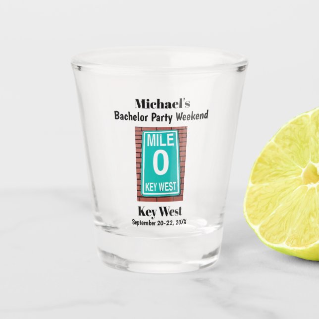 Copo De Shot Chaves de Solteiro Viagem de Fim de Semana (Frente)