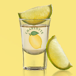 Copo De Shot Cheers Citrus Lemon Yellow Summer Monograma
